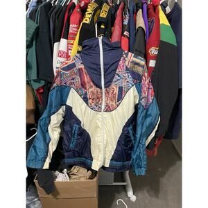 Size M-Rare Vintage 80’s PETITES Windbreaker Jacket Multi Colors Mens